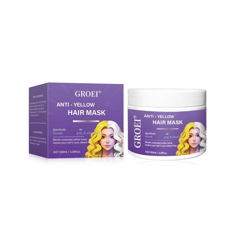 GROEI Deep Nourishing Purple Hair Mask, Moisturizing, Smoothing, Easy-to-Comb, Tangle-Free Silky Hair Mask 100ml
